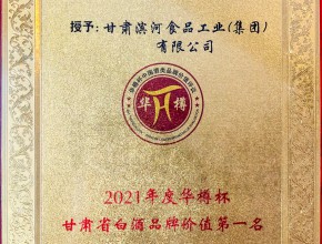 2021年度华樽杯甘肃省白酒品牌价值第一名
